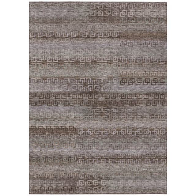Addison Chantille ACN2029 Stripes Machine Made Transitional Chocolate Rug