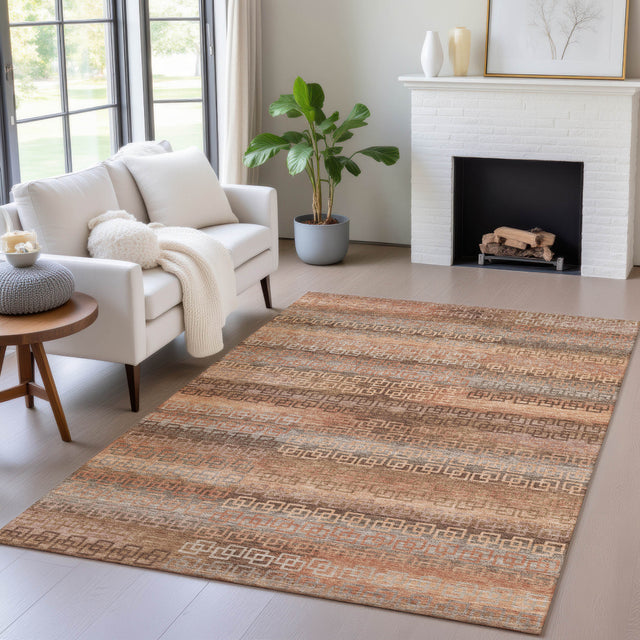 Addison Chantille ACN2029 Stripes Machine Made Transitional Copper Rug