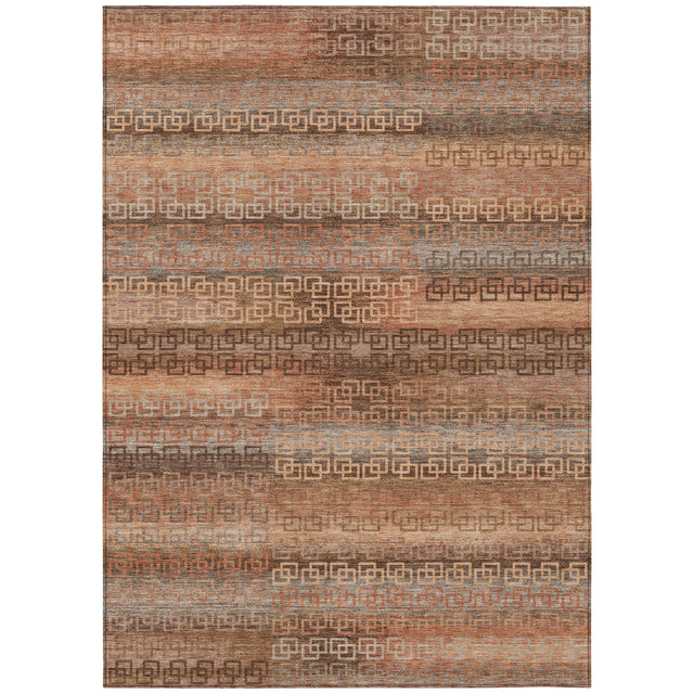 Addison Chantille ACN2029 Stripes Machine Made Transitional Copper Rug