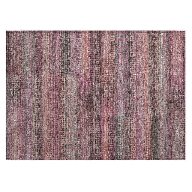 Addison Chantille ACN2029 Stripes Machine Made Transitional Pink Rug