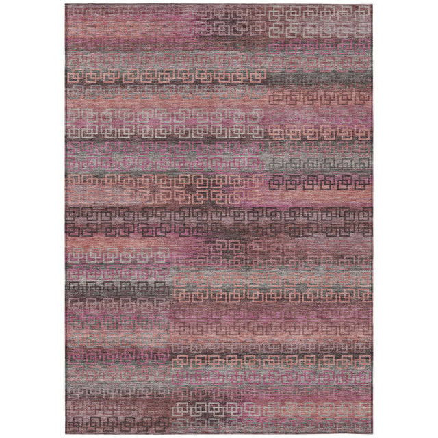 Addison Chantille ACN2029 Stripes Machine Made Transitional Pink Rug