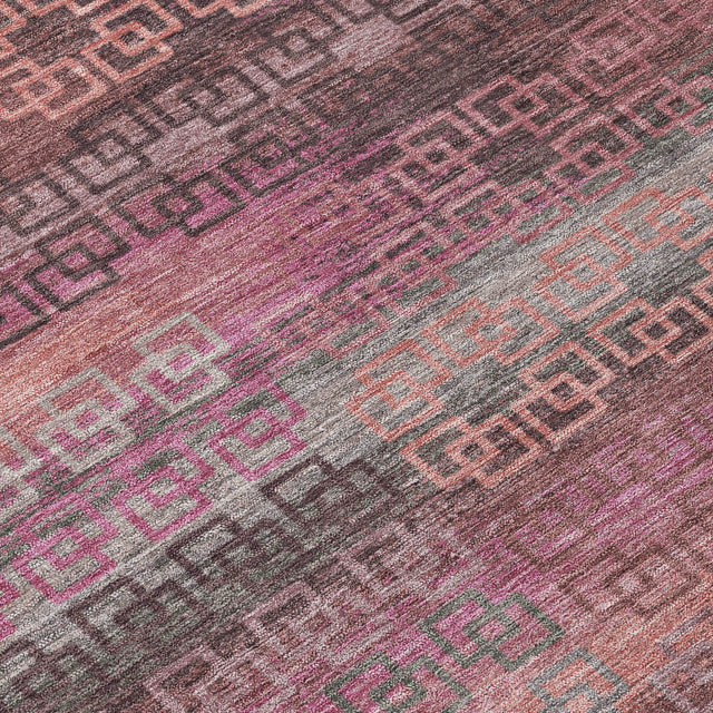 Addison Chantille ACN2029 Stripes Machine Made Transitional Pink Rug