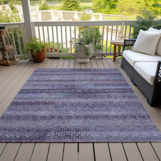 Addison Chantille ACN2029 Stripes Machine Made Transitional Plum Rug