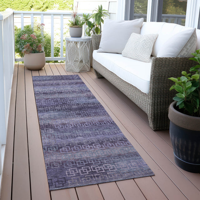 Addison Chantille ACN2029 Stripes Machine Made Transitional Plum Rug