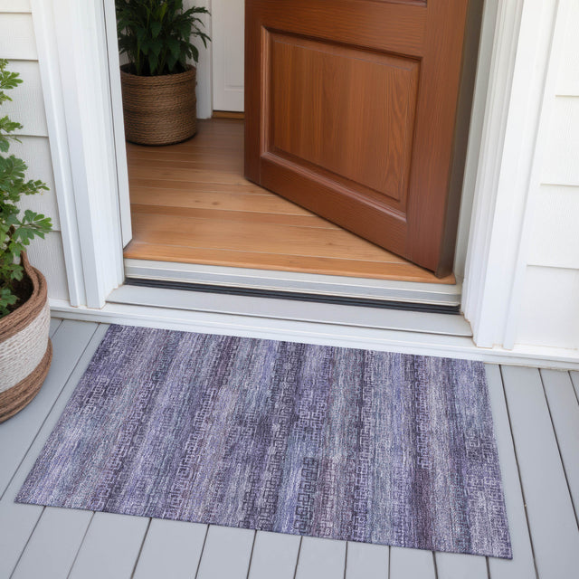 Addison Chantille ACN2029 Stripes Machine Made Transitional Plum Rug