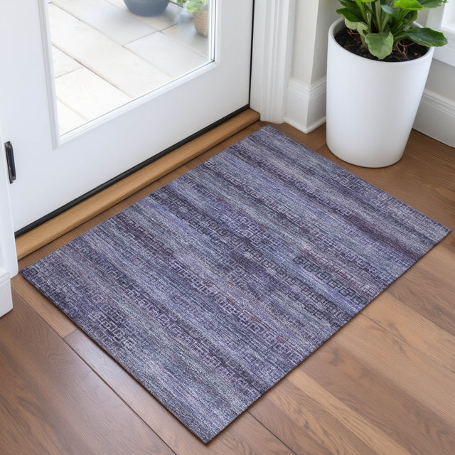 Addison Chantille ACN2029 Stripes Machine Made Transitional Plum Rug