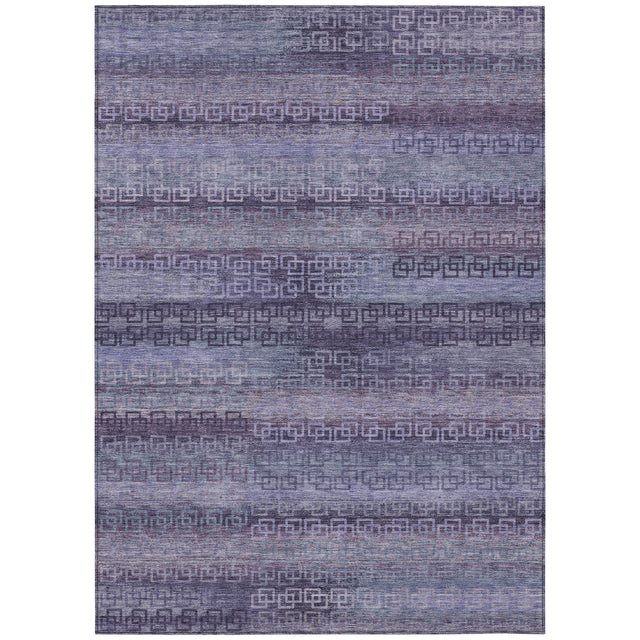 Addison Chantille ACN2029 Stripes Machine Made Transitional Plum Rug