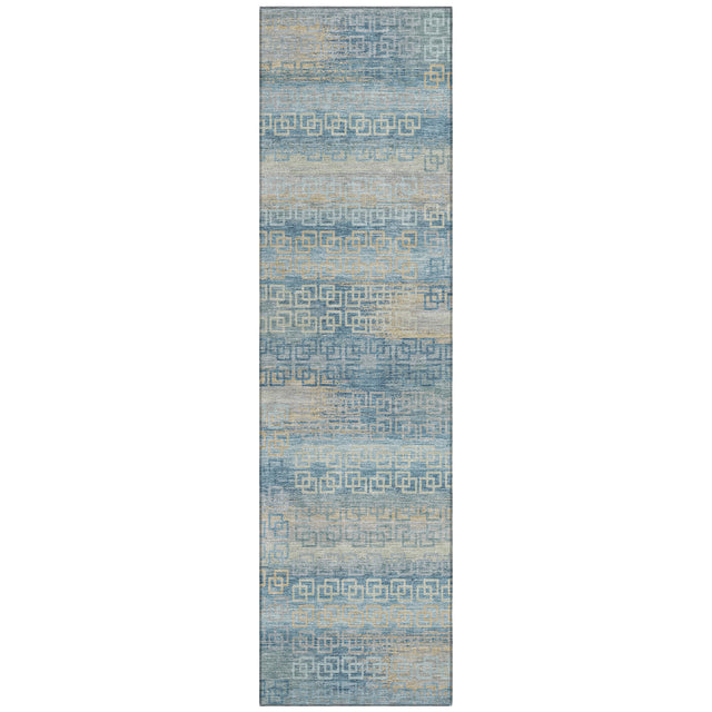 Addison Chantille ACN2029 Stripes Machine Made Transitional Teal Rug