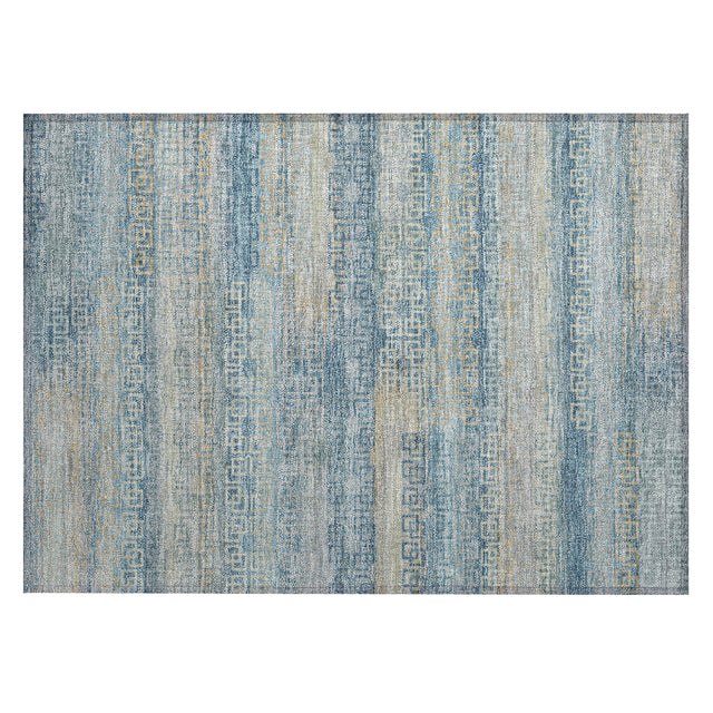 Addison Chantille ACN2029 Stripes Machine Made Transitional Teal Rug