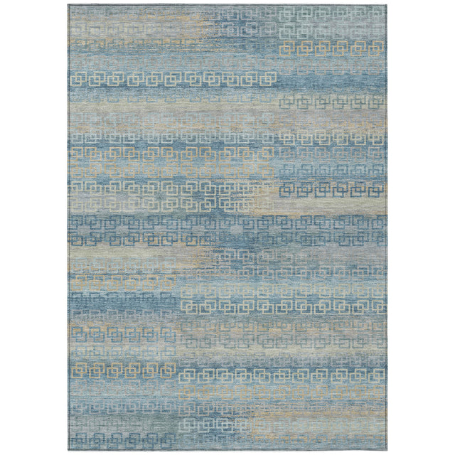 Addison Chantille ACN2029 Stripes Machine Made Transitional Teal Rug