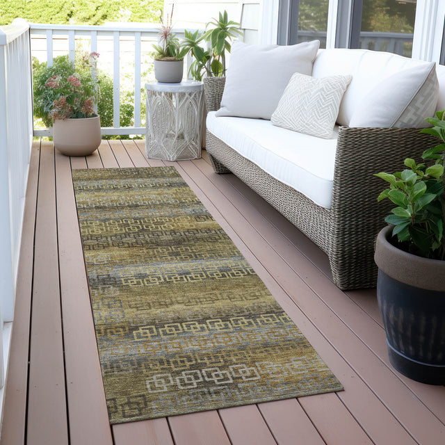 Addison Chantille ACN2029 Stripes Machine Made Transitional Wheat Rug