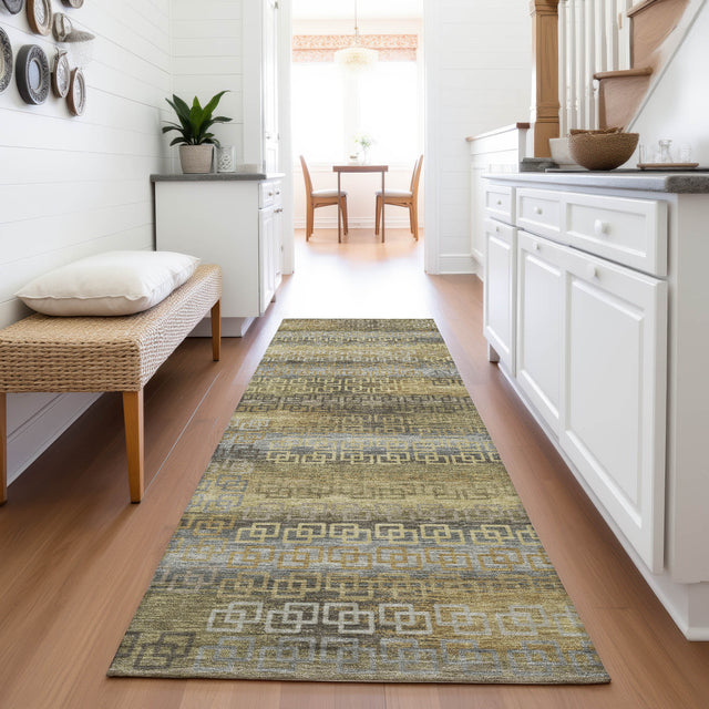 Addison Chantille ACN2029 Stripes Machine Made Transitional Wheat Rug
