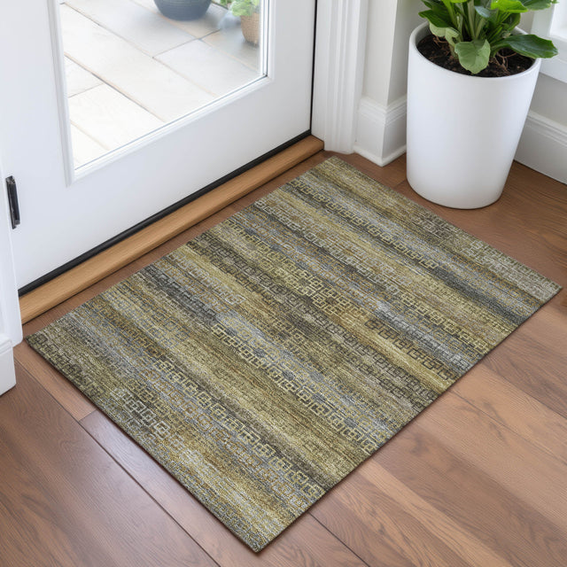 Addison Chantille ACN2029 Stripes Machine Made Transitional Wheat Rug