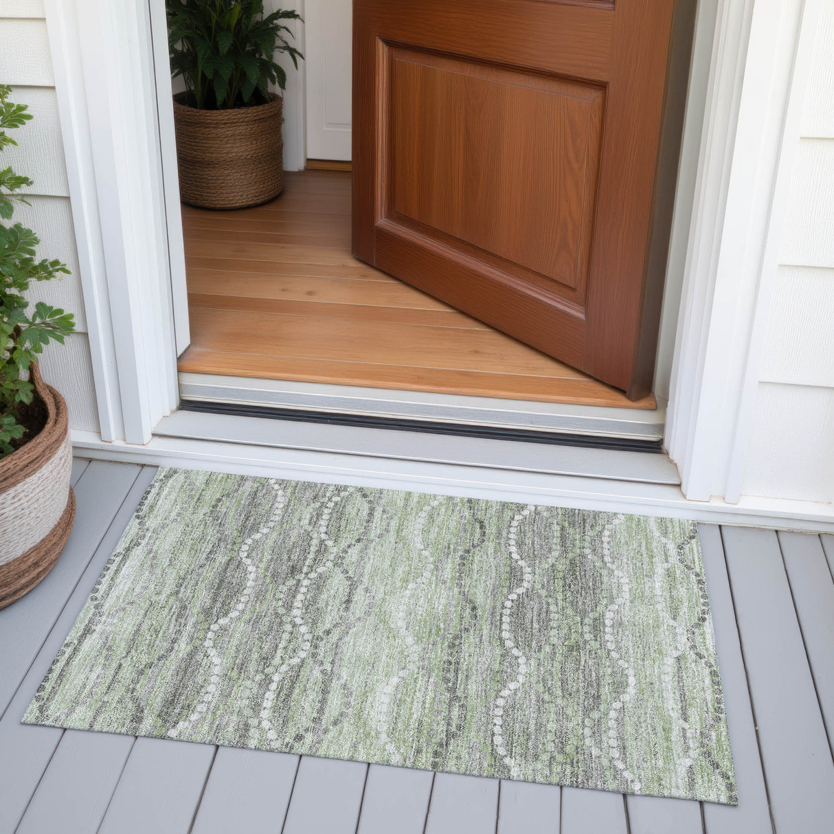 Addison Chantille ACN2030 Gradient Machine Made Transitional Green Rug
