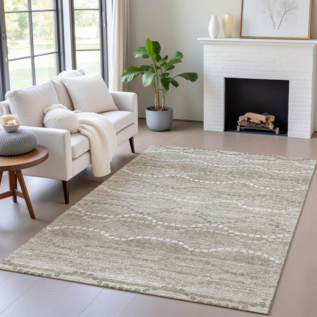 Addison Chantille ACN2030 Gradient Machine Made Transitional Khaki Rug