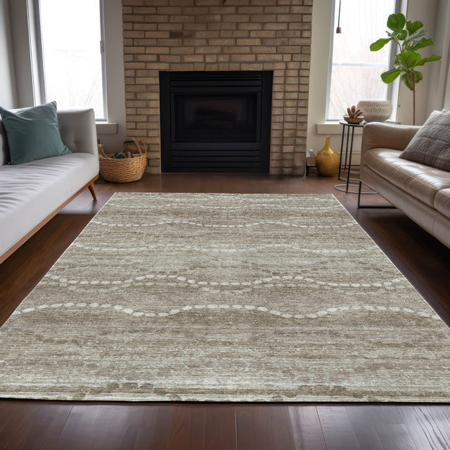 Addison Chantille ACN2030 Gradient Machine Made Transitional Khaki Rug