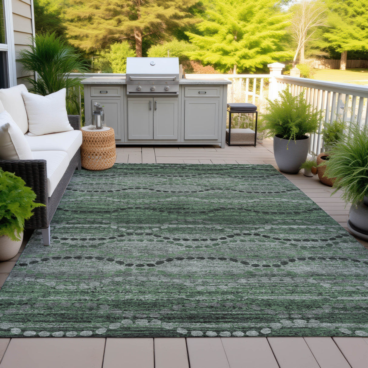 Addison Chantille ACN2031 Gradient Machine Made Transitional Olive Rug
