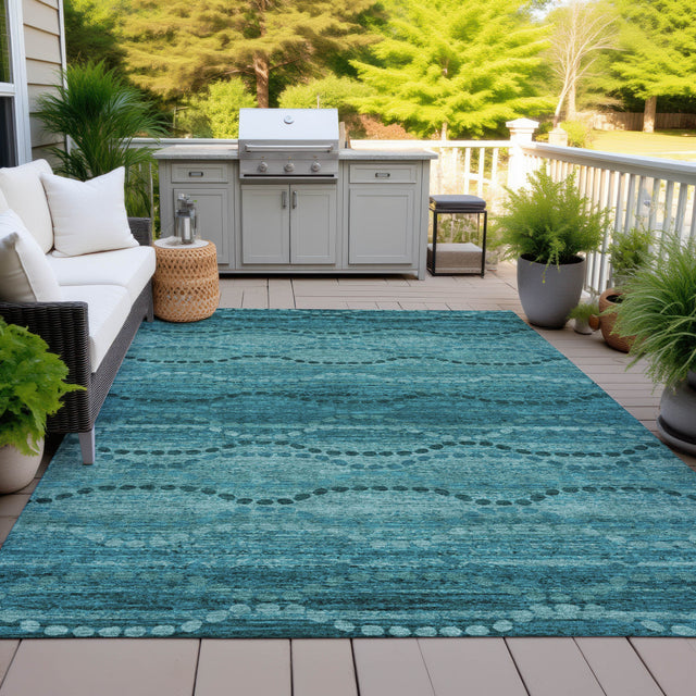 Addison Chantille ACN2031 Gradient Machine Made Transitional Turquoise Rug