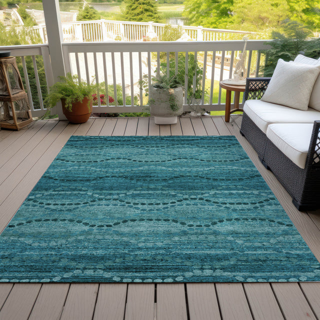 Addison Chantille ACN2031 Gradient Machine Made Transitional Turquoise Rug