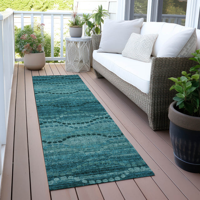 Addison Chantille ACN2031 Gradient Machine Made Transitional Turquoise Rug