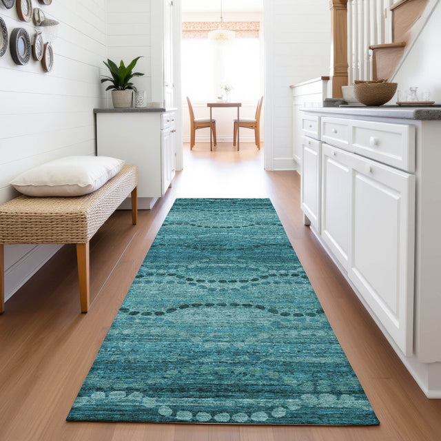 Addison Chantille ACN2031 Gradient Machine Made Transitional Turquoise Rug