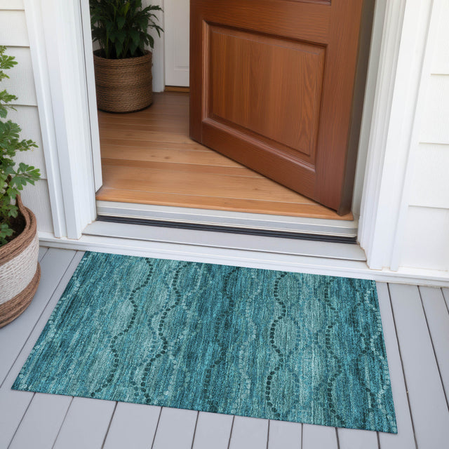 Addison Chantille ACN2031 Gradient Machine Made Transitional Turquoise Rug