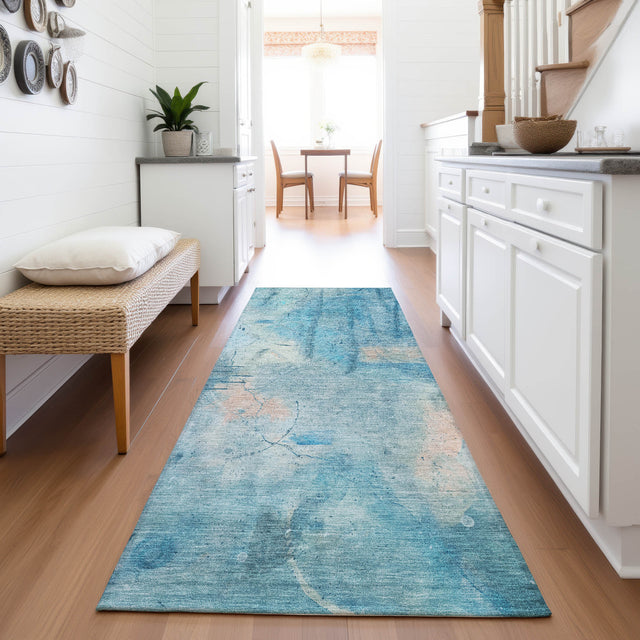 Addison Chantille ACN2032 Abstract Machine Made Transitional Blue Rug