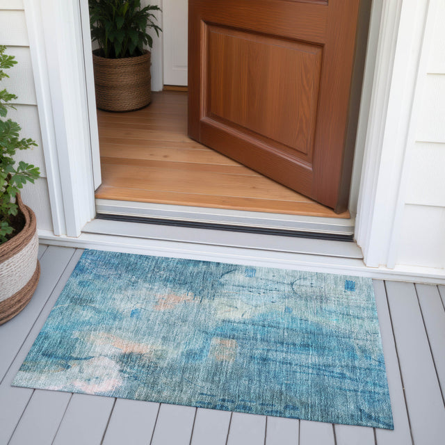 Addison Chantille ACN2032 Abstract Machine Made Transitional Blue Rug