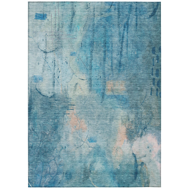 Addison Chantille ACN2032 Abstract Machine Made Transitional Blue Rug