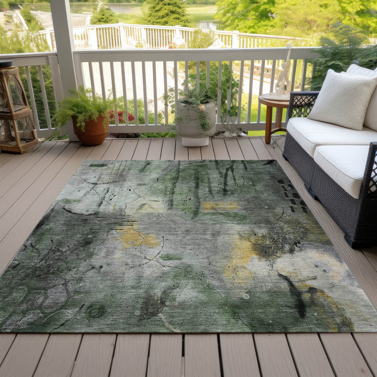 Addison Chantille ACN2032 Abstract Machine Made Transitional Pewter Rug