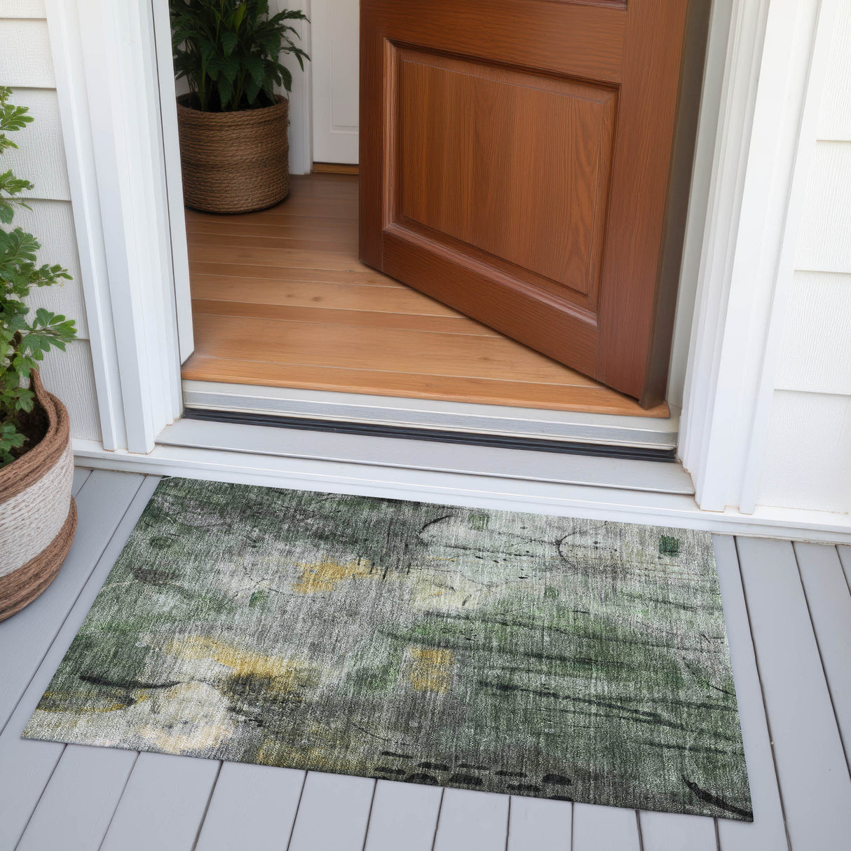 Addison Chantille ACN2032 Abstract Machine Made Transitional Pewter Rug