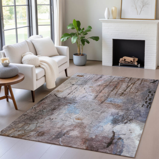Addison Chantille ACN2032 Abstract Machine Made Transitional Taupe Rug