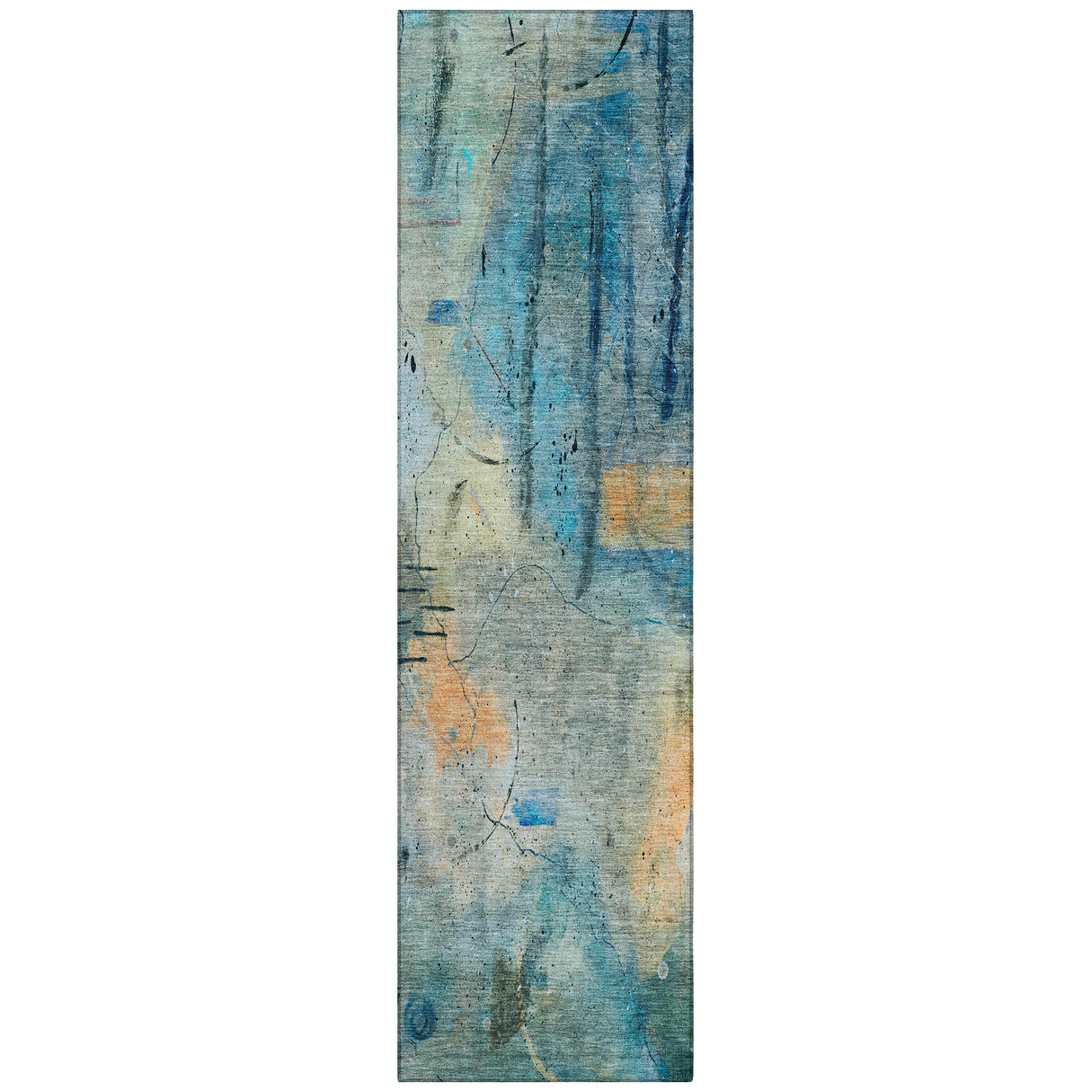 Addison Chantille ACN2032 Abstract Machine Made Transitional Teal Rug