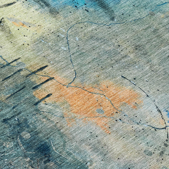 Addison Chantille ACN2032 Abstract Machine Made Transitional Teal Rug