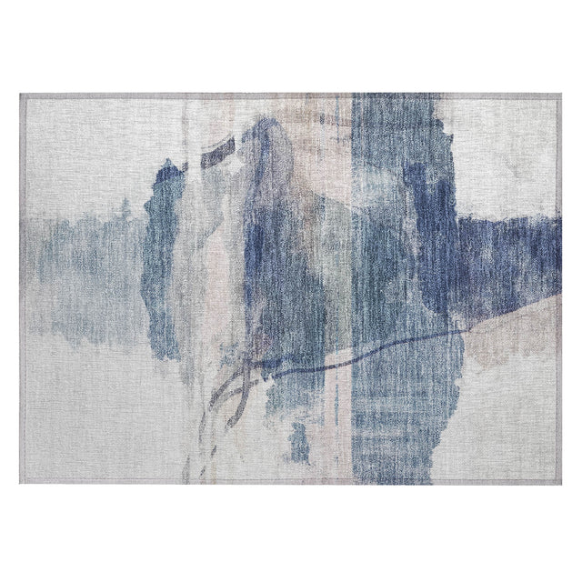 Addison Chantille ACN2033 Abstract Machine Made Transitional Blue Rug