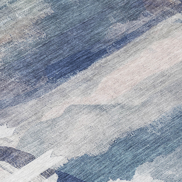 Addison Chantille ACN2033 Abstract Machine Made Transitional Blue Rug