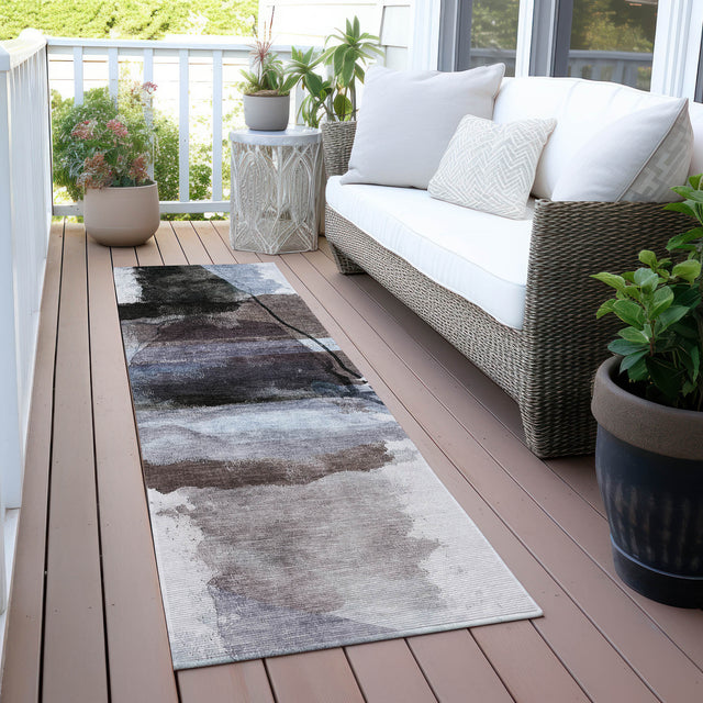 Addison Chantille ACN2033 Abstract Machine Made Transitional Brown Rug