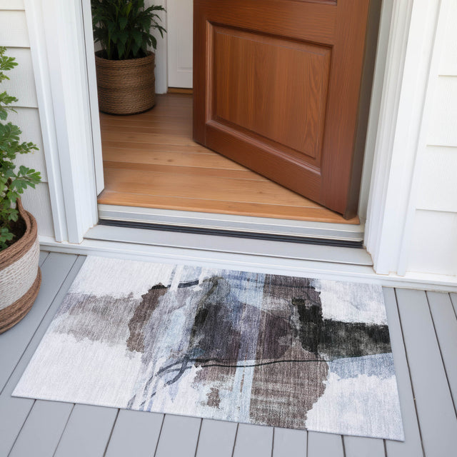 Addison Chantille ACN2033 Abstract Machine Made Transitional Brown Rug