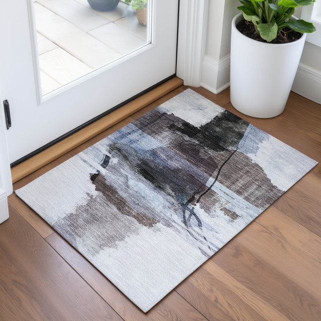 Addison Chantille ACN2033 Abstract Machine Made Transitional Brown Rug