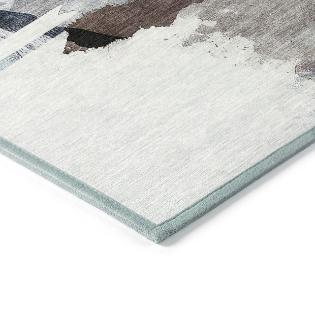 Addison Chantille ACN2033 Abstract Machine Made Transitional Brown Rug