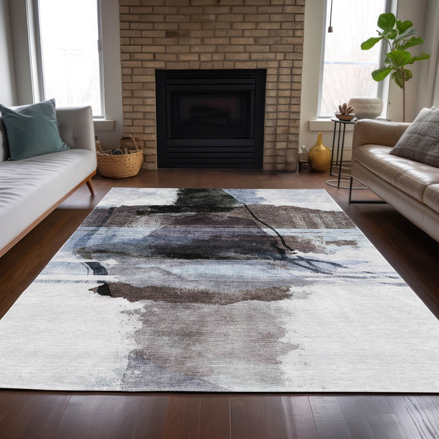 Addison Chantille ACN2033 Abstract Machine Made Transitional Brown Rug