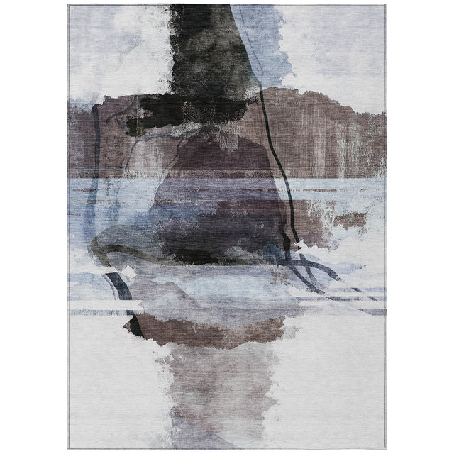 Addison Chantille ACN2033 Abstract Machine Made Transitional Brown Rug