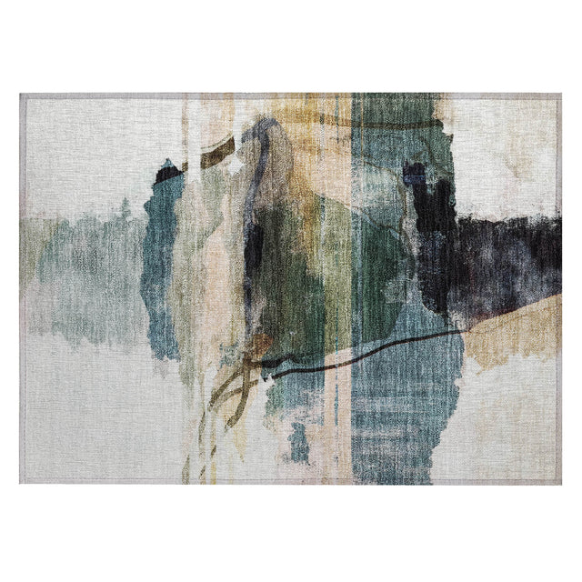 Addison Chantille ACN2033 Abstract Machine Made Transitional Green Rug