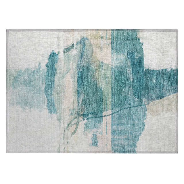 Addison Chantille ACN2033 Abstract Machine Made Transitional Teal Rug