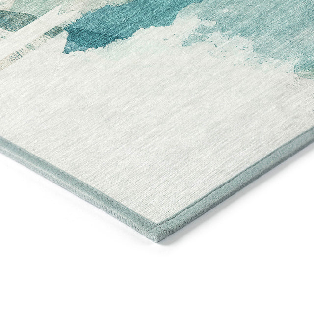 Addison Chantille ACN2033 Abstract Machine Made Transitional Teal Rug
