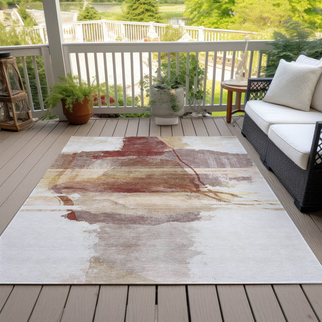 Addison Chantille ACN2033 Abstract Machine Made Transitional Terracotta Rug