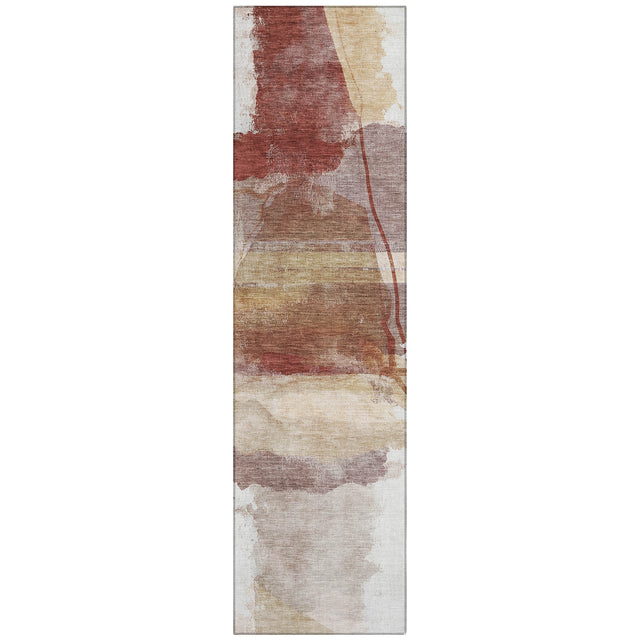 Addison Chantille ACN2033 Abstract Machine Made Transitional Terracotta Rug