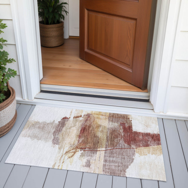 Addison Chantille ACN2033 Abstract Machine Made Transitional Terracotta Rug