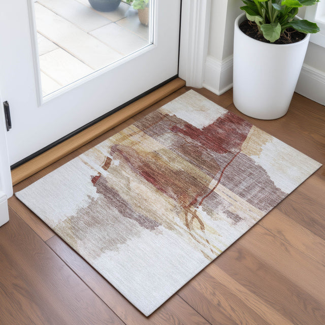 Addison Chantille ACN2033 Abstract Machine Made Transitional Terracotta Rug