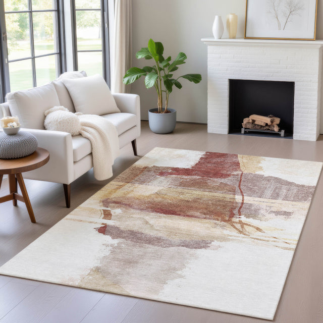 Addison Chantille ACN2033 Abstract Machine Made Transitional Terracotta Rug